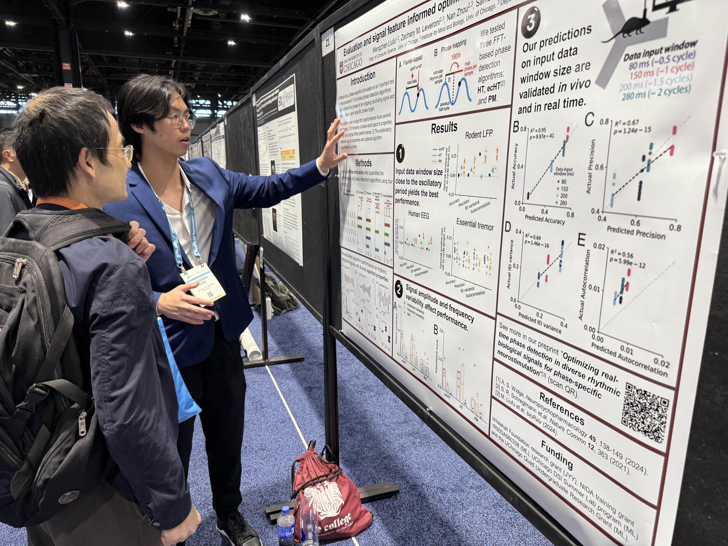 Jhan Liufu presenting a poster